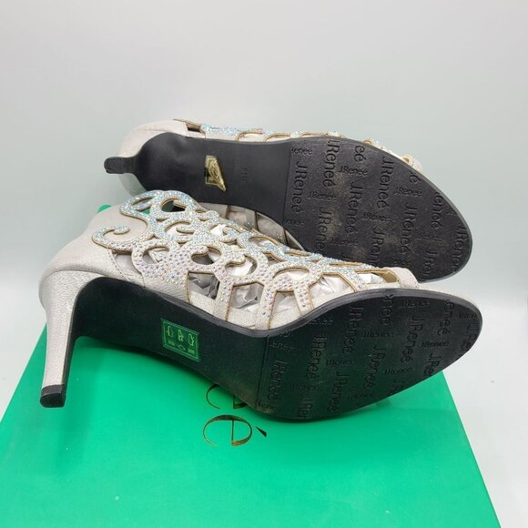 J. Renee Mcwayfalls Silver Dress Sandal High Heel Size 8.5 Shoes - Picture 7 of 10